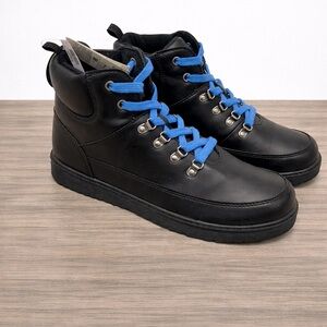 GAP Kids Black Boots with Blue Laces